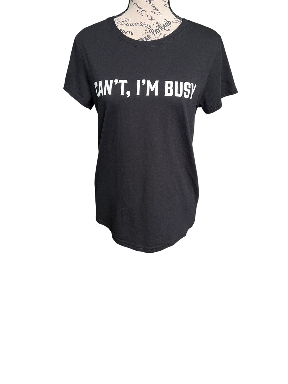 Can't, I'm Busy Black Graphic Tee